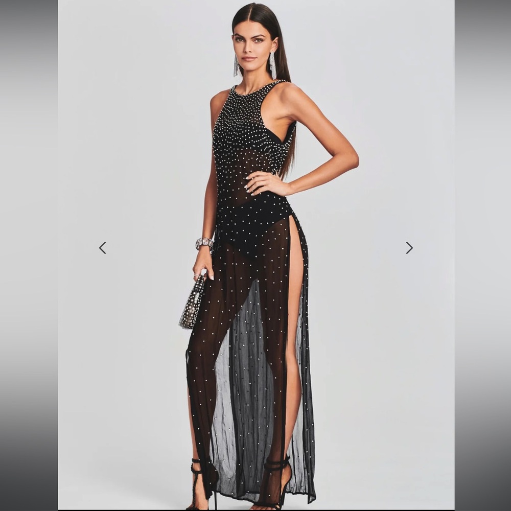 Retrofete Carmella Embellished Chiffon Dress - image 4